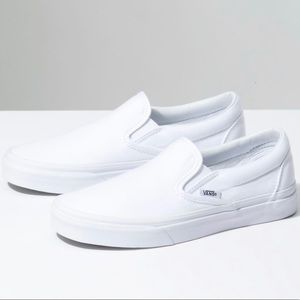 White Slip On Vans
